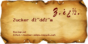 Zucker Ádám névjegykártya